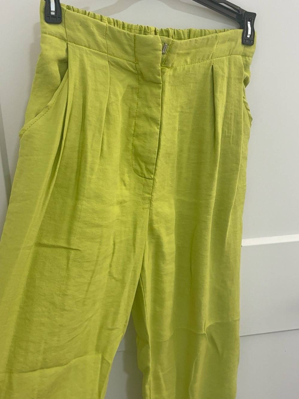 Zara Lime Green Wide-Leg Pants (11/12 Kids) - Picture 2 of 7